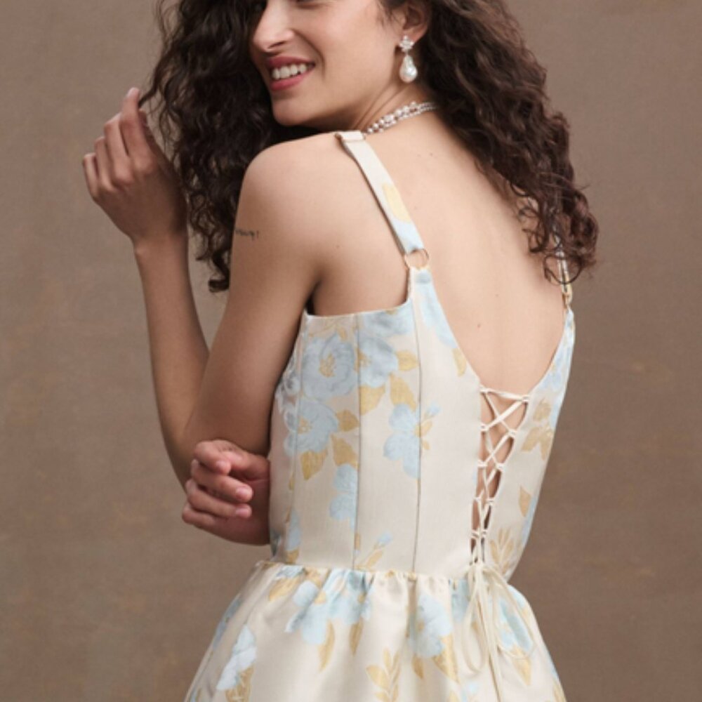 V. Chapman Avery Tiered A-Line Corset Gown